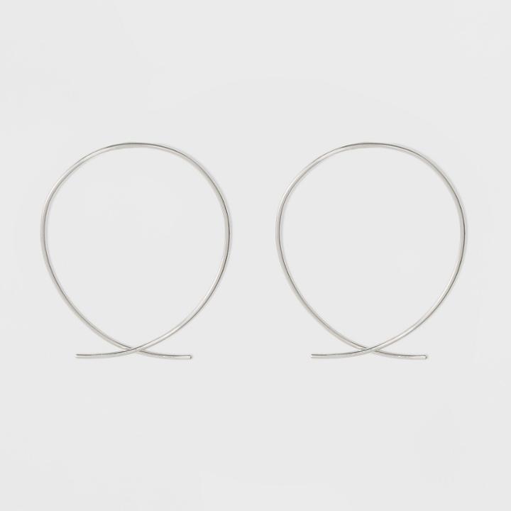 Target Silver Plated Open Wire Hoop Earrings - A New Day