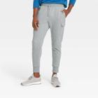 Men's Cotton Tapered Fleece Cargo Joggers - All In Motion Light Gray Heather