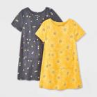 Toddler Girls' 2pk Adaptive Dress - Cat & Jack Medium Mustard Yellow/charcoal Gray