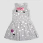 Toddler Girls' Marvel Avengers Mesh Overlay Dress - Gray