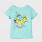 Toddler Boys' Adaptive Short Sleeve Dino Duck Sprinkler Fun T-shirt - Cat & Jack Aqua