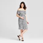 Macherie Maternity Leopard Print Off The Shoulder Dress - Ma Cherie Gray