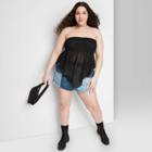 Women's Plus Size Scarf Tube Top - Wild Fable Black