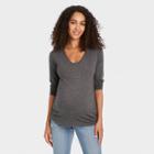Long Sleeve Scoop Neck 2pk Bundle Maternity T-shirt - Isabel Maternity By Ingrid & Isabel Black/gray