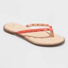 Women's Sloan Studded Flip Flop Sandals - A New Day Coral