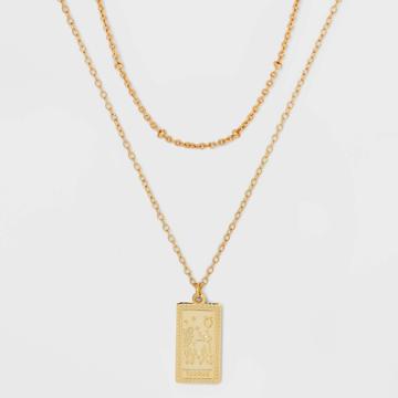 No Brand 14k Gold Dipped 'taurus' Pendant Necklace - Gold