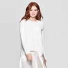 Women's Long Sleeve Crewneck Pullover Sweater - Prologue White Xs, Women's, Beige