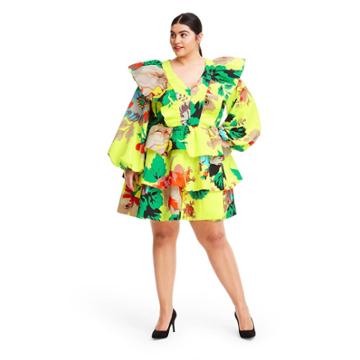 Plus Size Floral Long Sleeve Ruffle Dress - Christopher John Rogers For Target Yellow