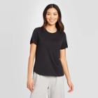Women's Casual Fit Short Sleeve Crewneck Sandwash T-shirt - A New Day Black