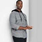 Adult Extended Size Checked Casual Fit Long Sleeve Button-down Shirt - Original Use Gray/check
