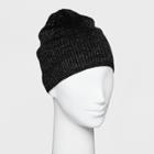 Women's Single Layer Ribbed Beanie With Lurex - Wild Fable Black