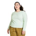 Women's Plus Size Crewneck Eyelet Pointelle Pullover Sweater - Sandy Liang X Target