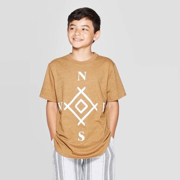 Boys' Short Sleeve Graphic T-shirt - Art Class Brown