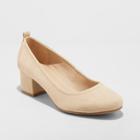 Women's Lenora Wide Width Microsuede Closed Toe Heeled Pumps - Universal Thread Taupe (brown) 7.5w,