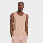 Men's Printed Relaxed Fit Scoop Neck Tank Top - Goodfellow & Co Peach Orange