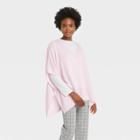 Women's V-neck Knit Poncho - A New Day Lilac One Size, Purple