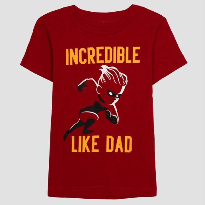 Disney Toddler's 'incredible Like Dad' Short Sleeve Graphic T-shirt - Red