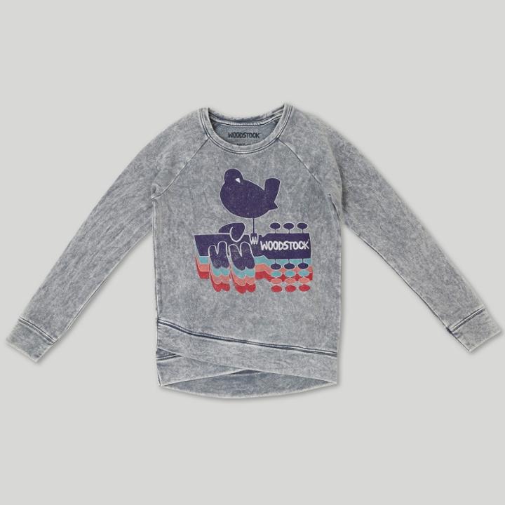 Girls' Woodstock Music & Art Fair Fleece Sweatshirt - Gray