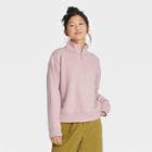 Women's Fleece Quarter Zip Sweatshirt - A New Day Light Purple