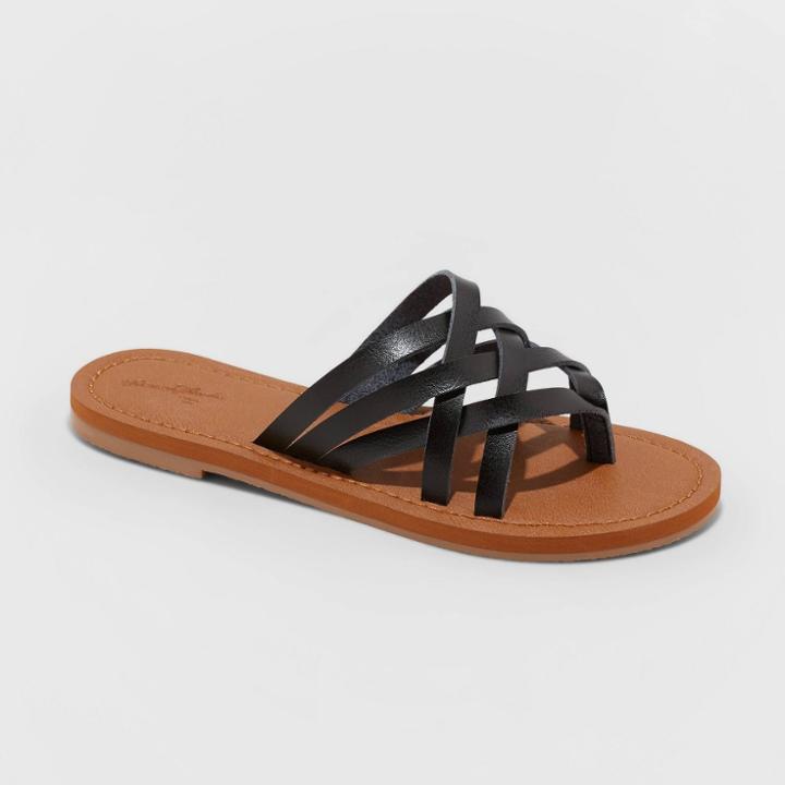 Women's Josephine Multi Strap Slide Sandals - Universal Thread Black