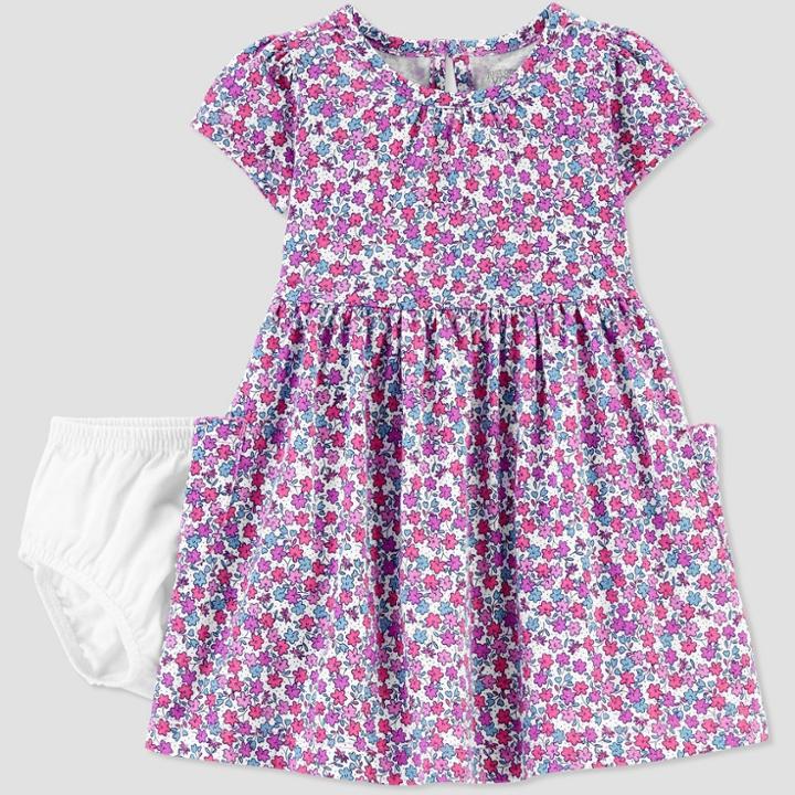 Baby Girls' Floral Dress - Just One You Made By Carter's Purple Newborn, Girl's