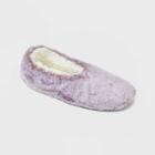 No Brand Women's Faux Fur Cozy Pull-on Slipper Socks - Lilac