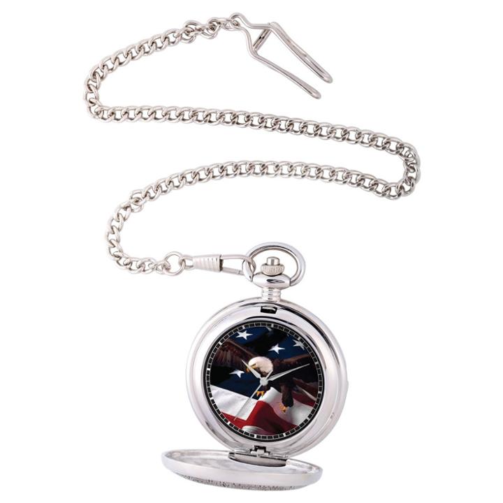 Men's Ewatchfactory Flag & Eagle Pocket Watch -