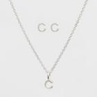 Sterling Silver Initial C Earrings And Necklace Set - A New Day Silver, Girl's,