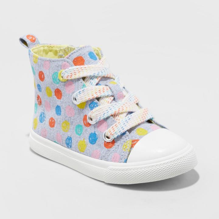 Toddler Girls' Jory High Top Canvas Sneakers - Cat & Jack Gray