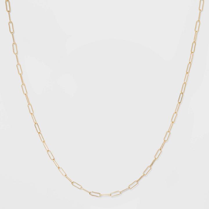 Paper Clip Chain Short Necklace - A New Day Gold