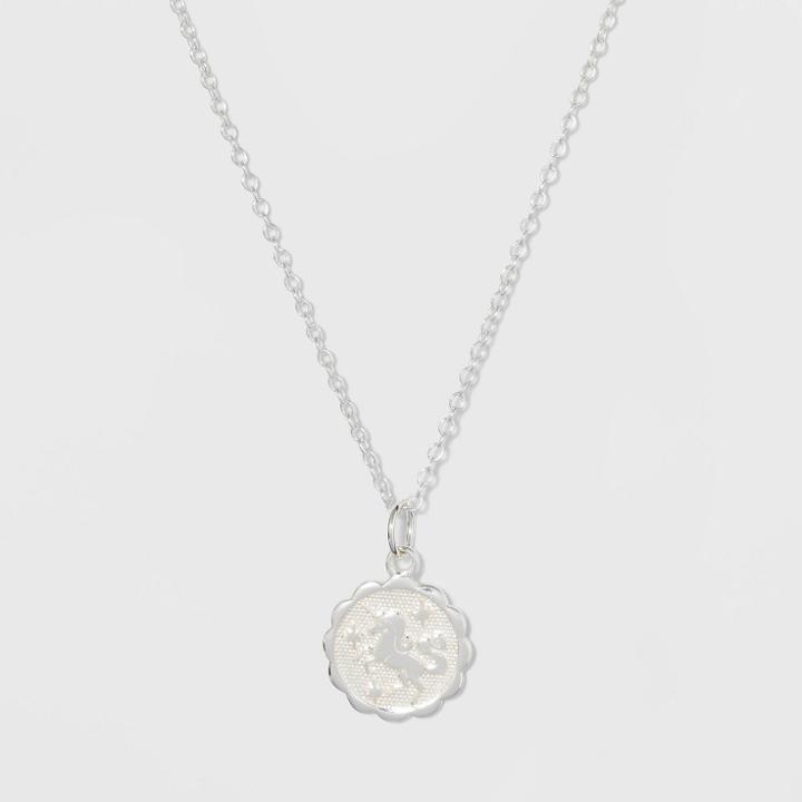 Target Sterling Silver Unicorn Medallion Necklace -