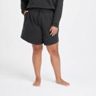 Women's Plus Size High-rise Cotton Fleece Shorts 8 - All In Motion Black