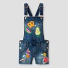 Girls' Denim Coverall Shortall With Patches - Cat & Jack Medium Wash