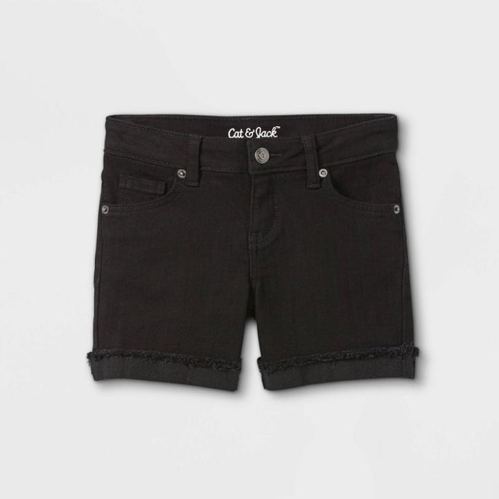 Girls' Midi Jean Shorts - Cat & Jack Black