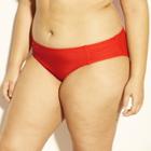 Women's Plus Size Shirred Hipster Bikini Bottom Xhilaration Red