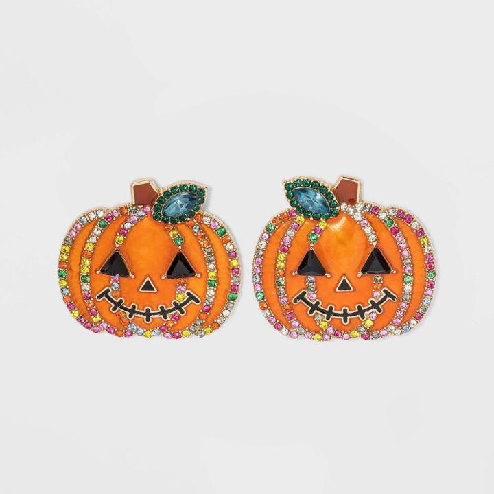 Sugarfix By Baublebar Crystal Jack Lantern Stud Earrings - Orange