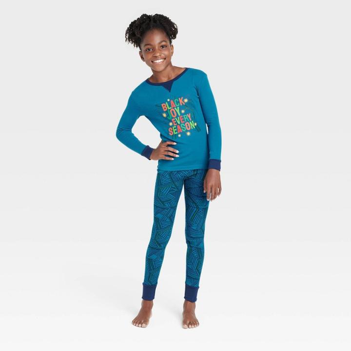 Kids' Joy Print Matching Family Pajama Set - Wondershop Blue