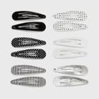 Patterned Snap Clip Set 12pc - Wild Fable Black/white