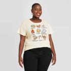 Modern Lux Women's Plus Size Thanksgiving Short Sleeve Graphic T-shirt - Ivory