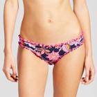 Women's Wave Ruffle Cheeky Bikini Bottom - Shade & Shore Navy Floral