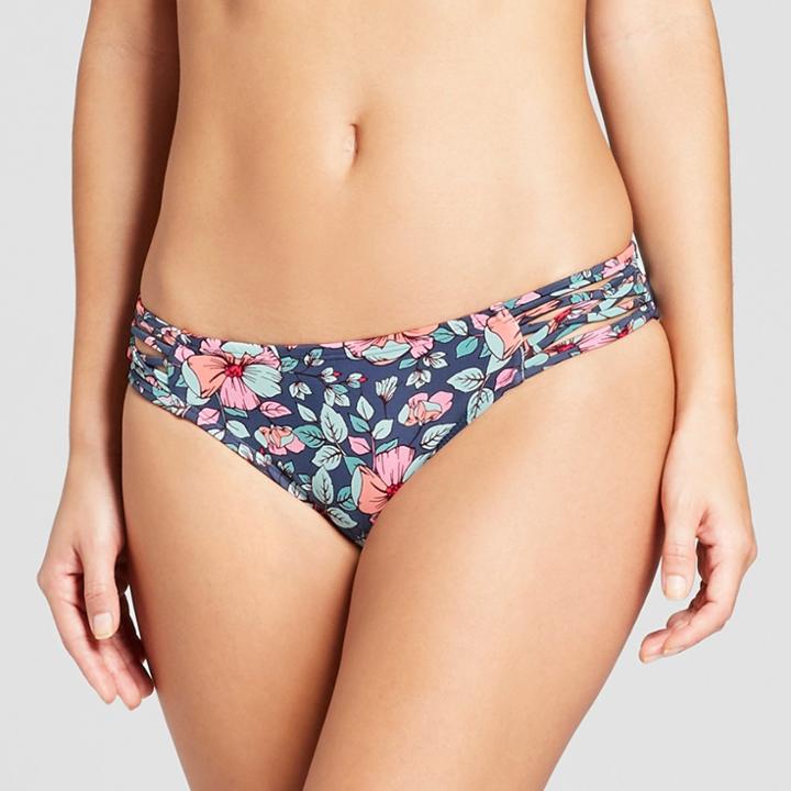 Women's Strappy Cheeky Bikini Bottom - Xhilaration Dusty Blue