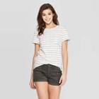Women's Striped Meriwether Short Sleeve Crewneck T-shirt - Universal Thread White