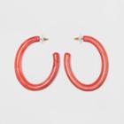 Sugarfix By Baublebar Chic Resin Hoop Earrings - Coral, Women's
