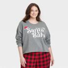 Grayson Threads Women's Plus Size Santa Baby Graphic Sweatshirt - Gray