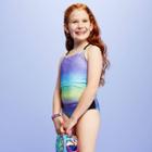 Girls' Checker Gradient Swim Bottom - More Than Magic Purple