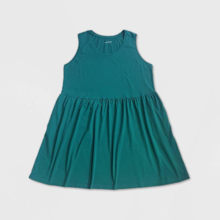 Women's Plus Size Baby Doll Tank Dress - Universal Thread Green