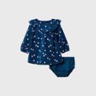 Baby Girls' Floral Ruffle Mid Tier Corduroy Dress - Cat & Jack Blue Newborn