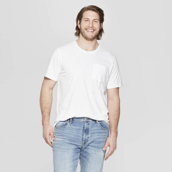 Men's Tall Short Sleeve Elevated Ultra-soft Crew Neck T-shirt - Goodfellow & Co White