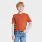 Boys' Layered Long Sleeve Knit T-shirt - Cat & Jack Orange