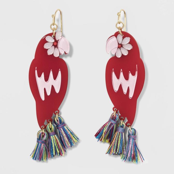Sugarfix By Baublebar Tassels Parrot Drop Earrings, Women's,